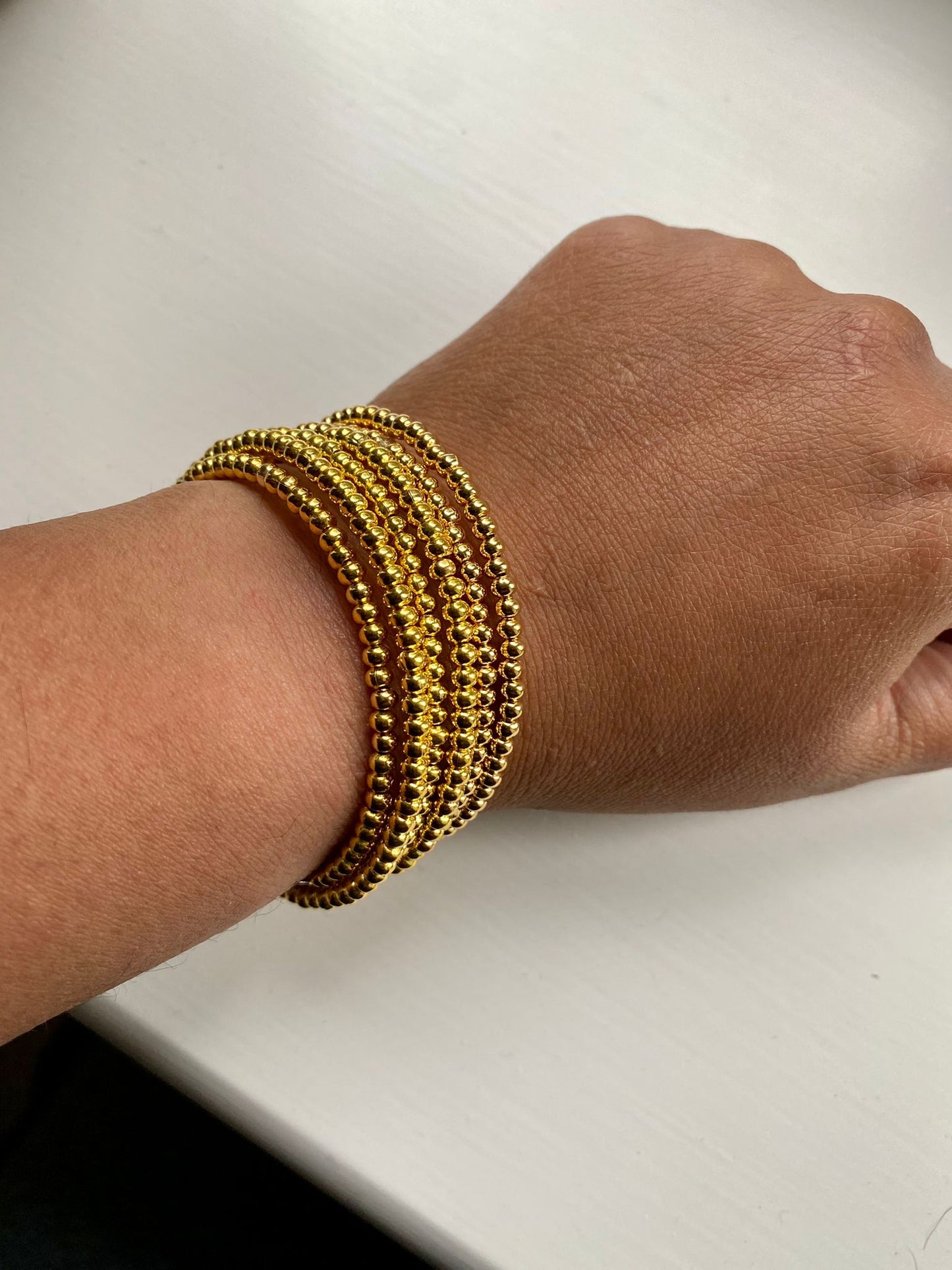 Roma cuff with added Roma stretch bracelets