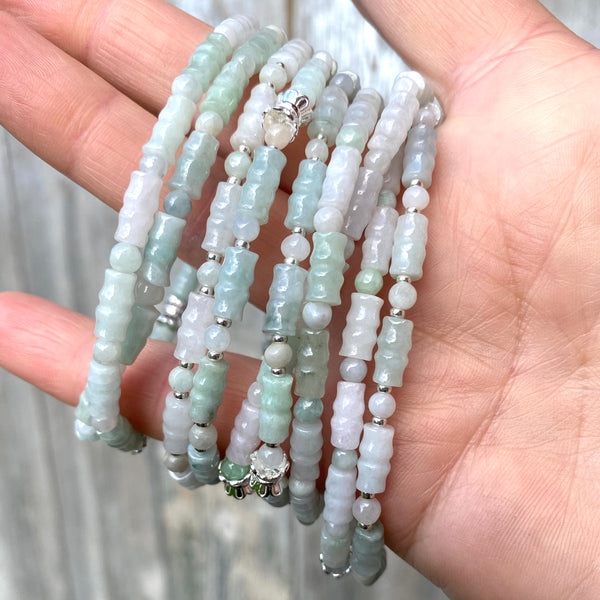 Stackable Jadeite stretch bracelets
