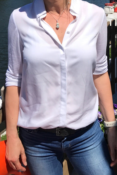 Jadeite double drop sterling silver necklace