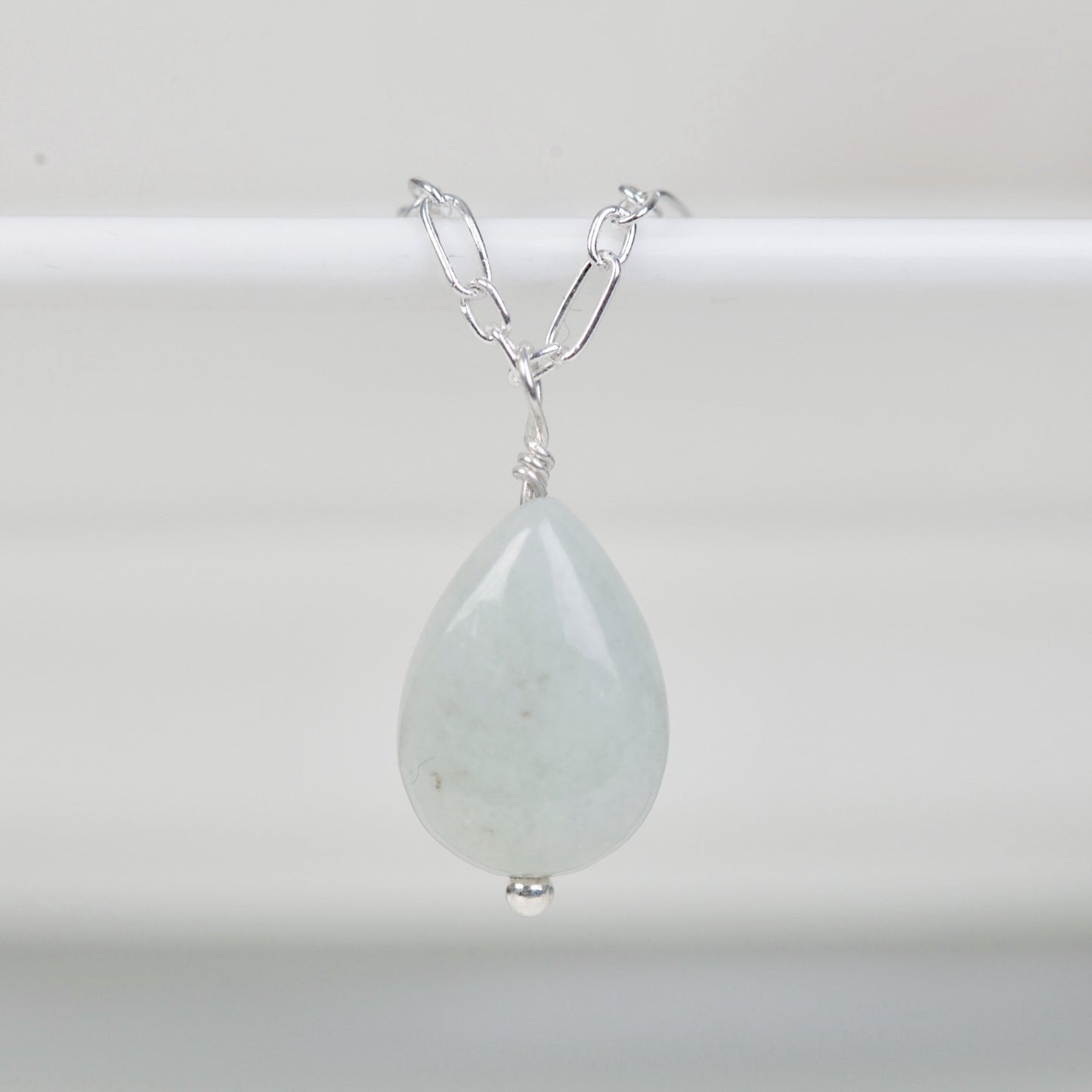 Jadeite small pear drop necklace