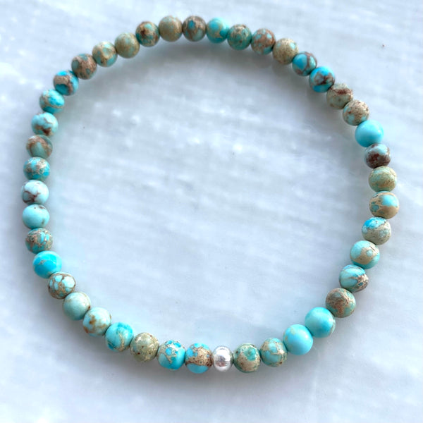 Matt turquoise jasper bracelets