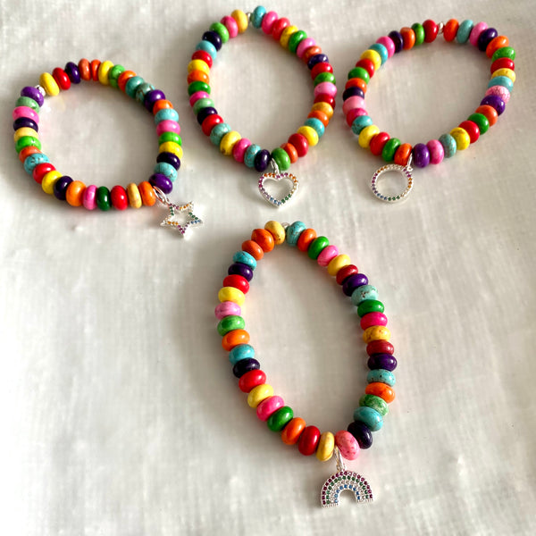 Rainbow charm bracelet