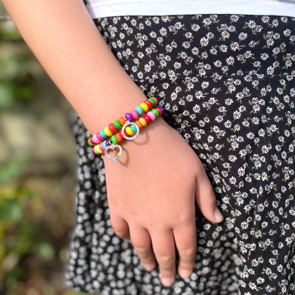 Rainbow charm bracelet
