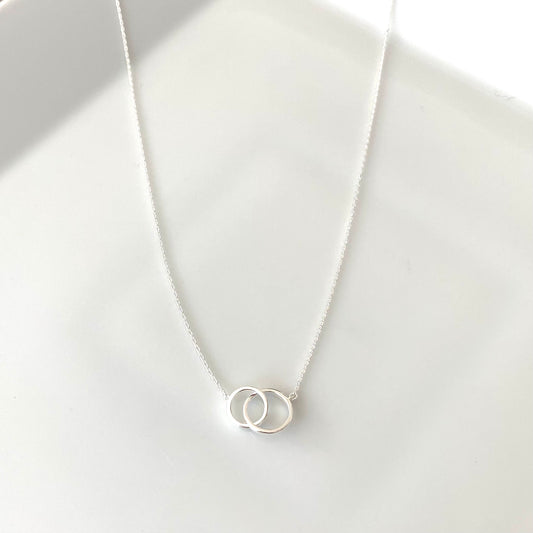 Two rings sterling silver necklace