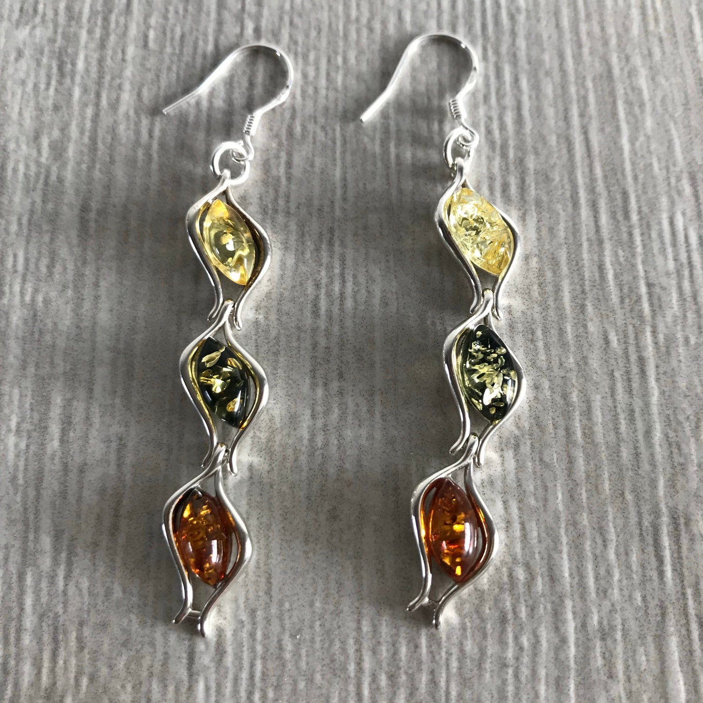 Statement amber earrings