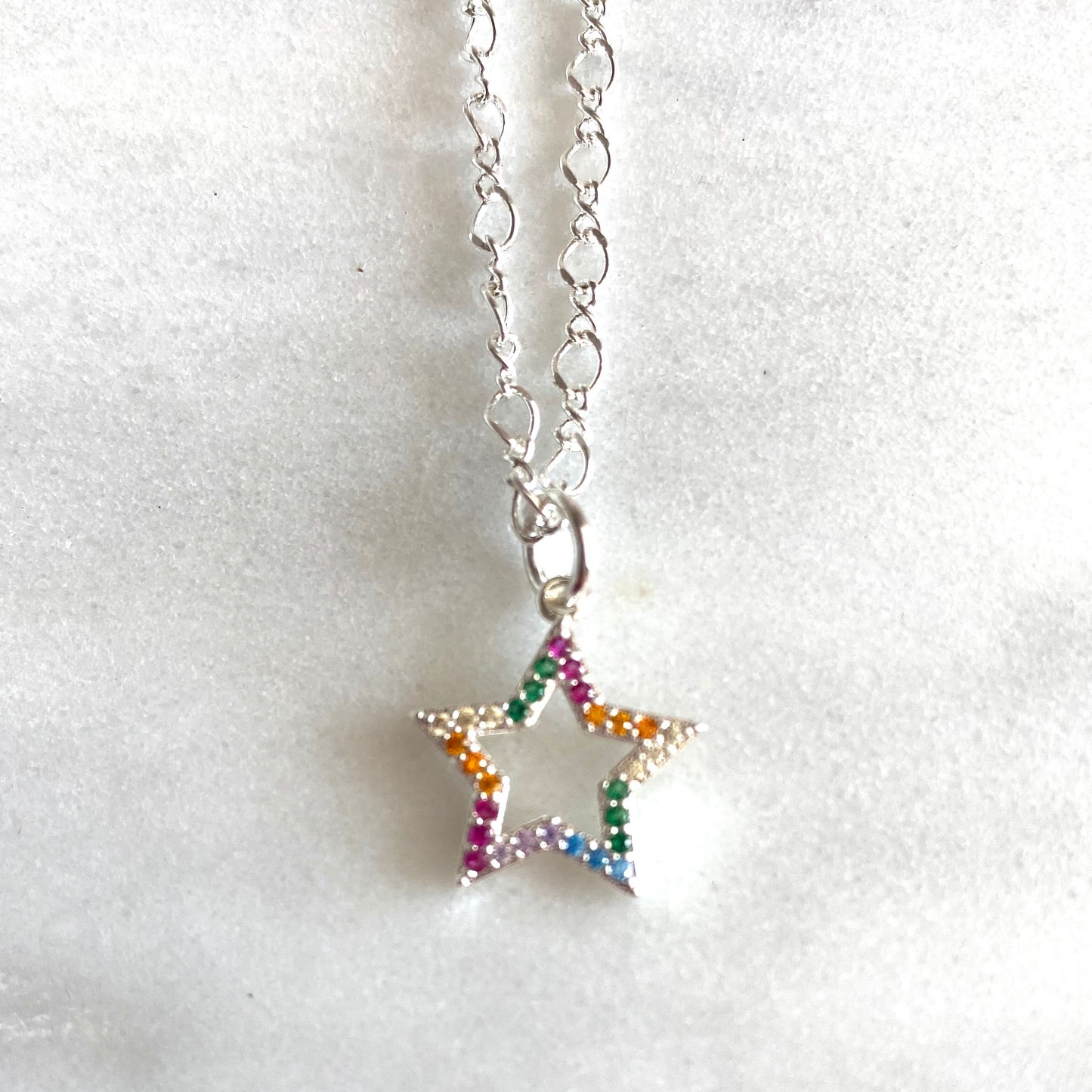 Rainbow plated charm necklace