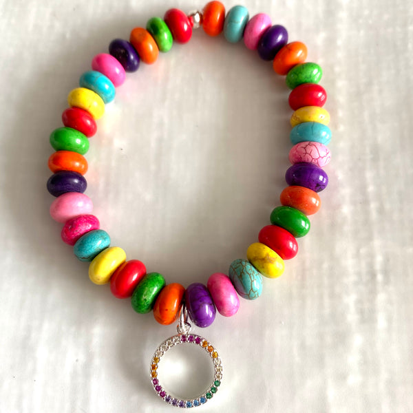 Rainbow charm bracelet