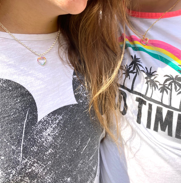 Rainbow plated charm necklace