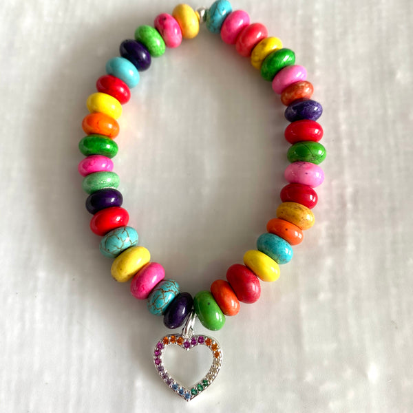Rainbow charm bracelet