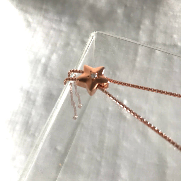 Rose gold cubic zirconia bar bracelets