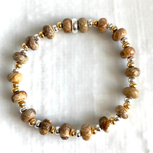 Mix and match stretch gemstone bracelets