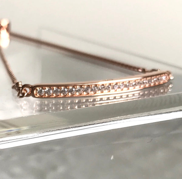 Rose gold cubic zirconia bar bracelets