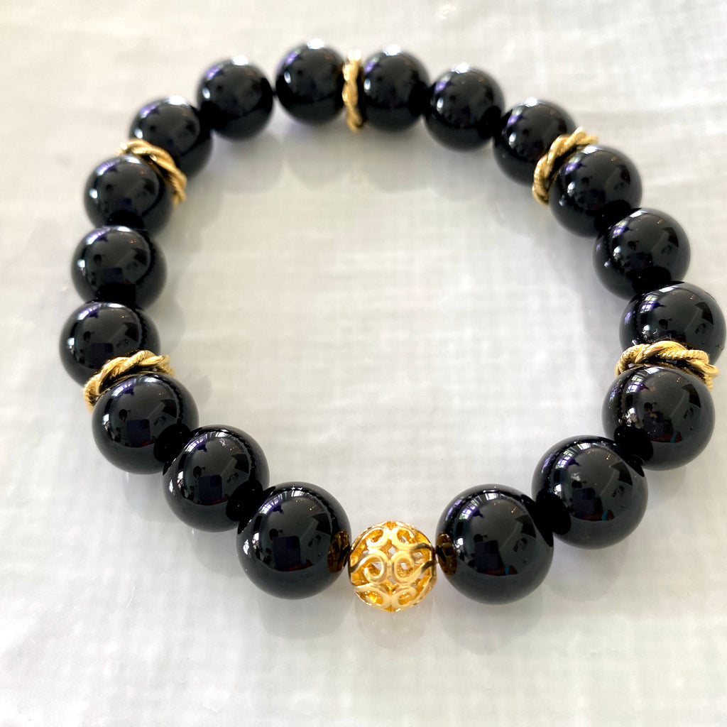 Black agate bracelets