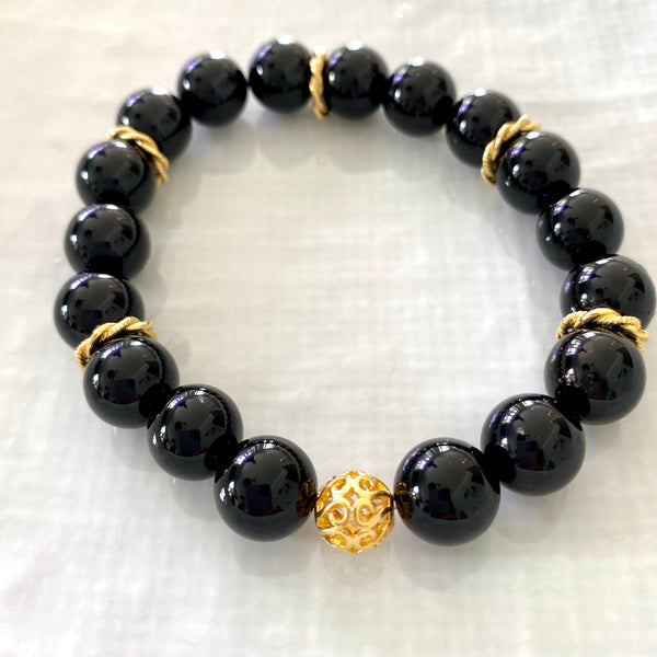 Black agate bracelets