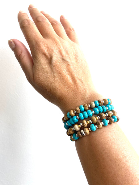 Mix and match stretch gemstone bracelets