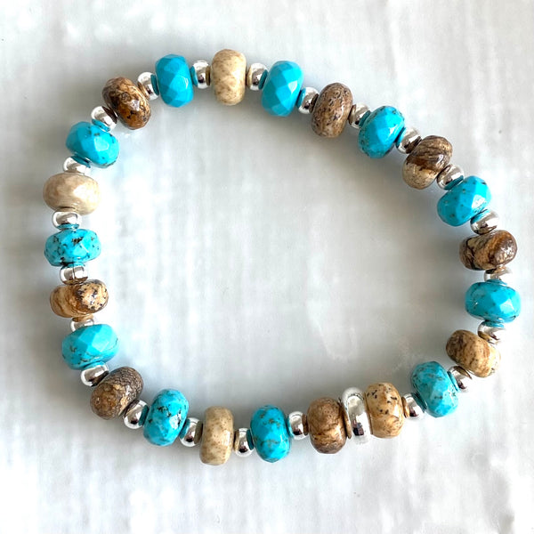 Mix and match stretch gemstone bracelets