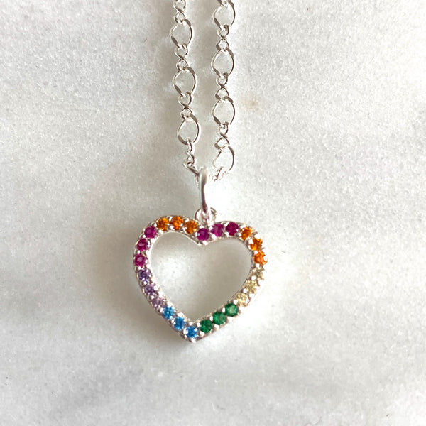 Rainbow plated charm necklace