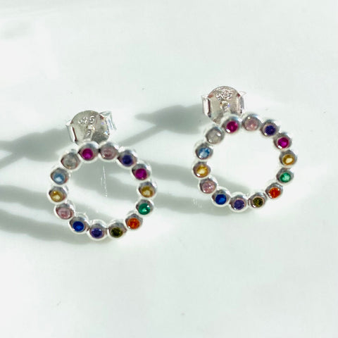 Rainbow stud earrings