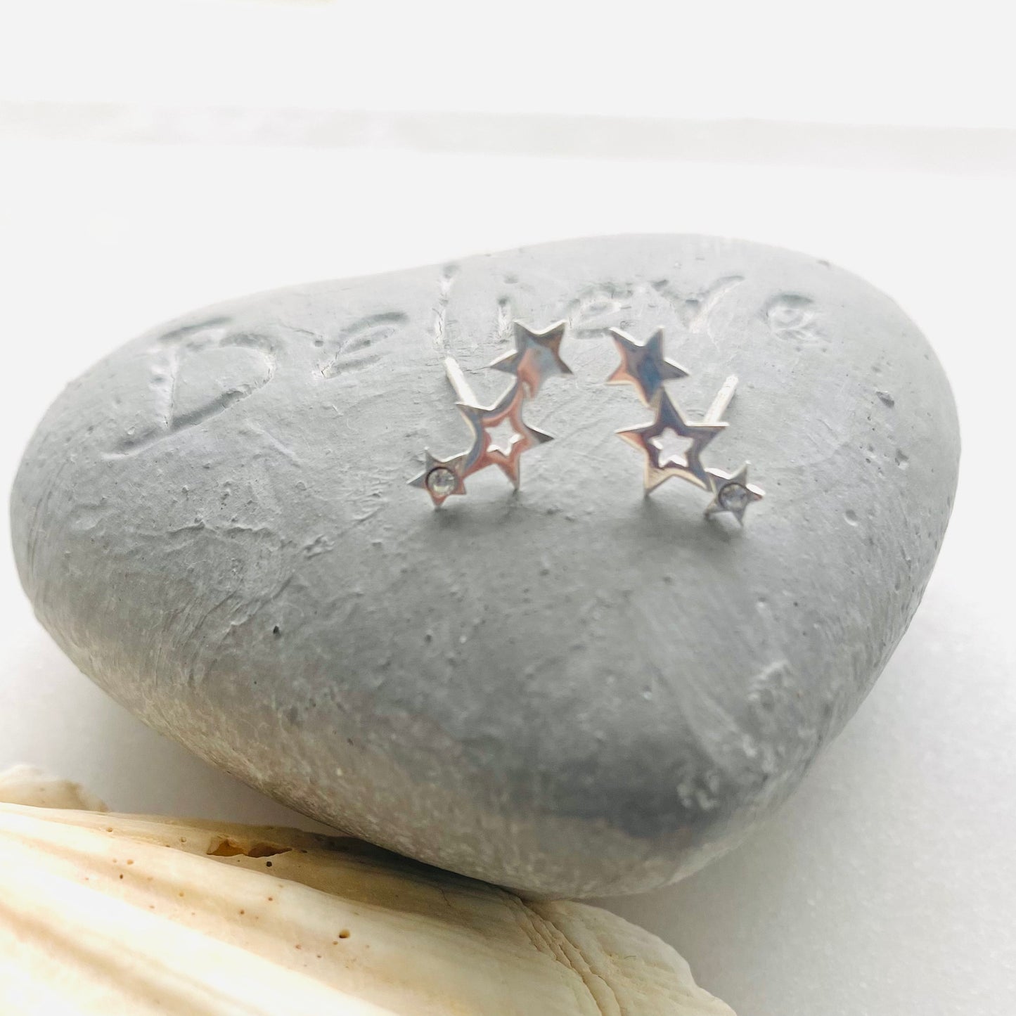 Climber stars sterling silver stud earrings - Dainty Sterling Silver Jewellery