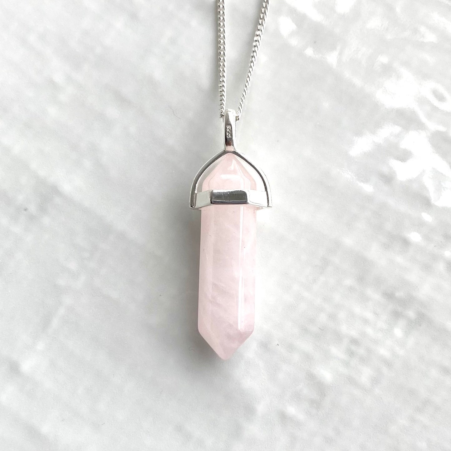 Rose quartz Energy point pendant