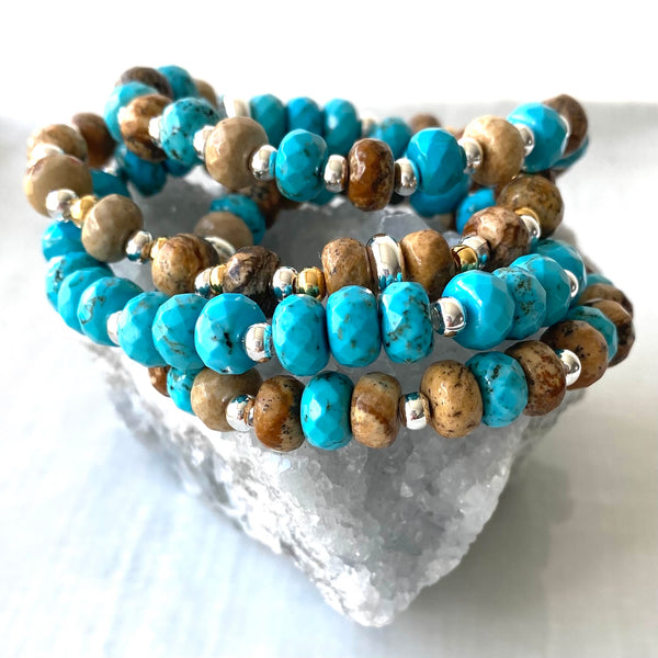 Mix and match stretch gemstone bracelets
