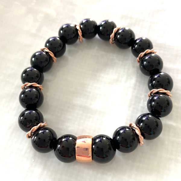 Black agate bracelets