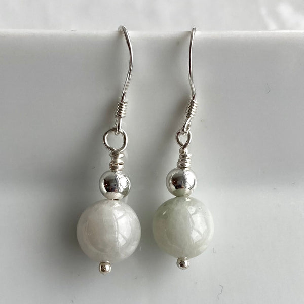 Jadeite single drop earrings