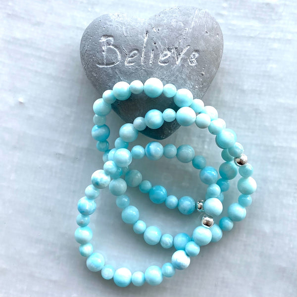 Blue Aragonite sterling silver bracelet