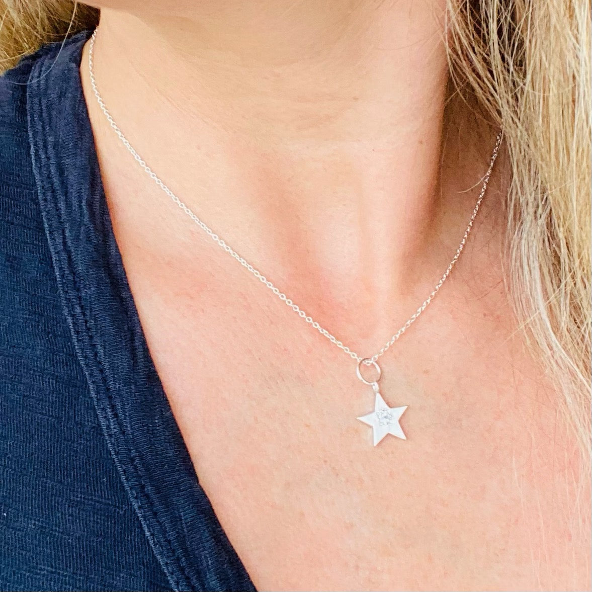 Aquamarine star pendant