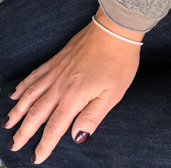 Cubic zirconia sterling silver tennis bracelets