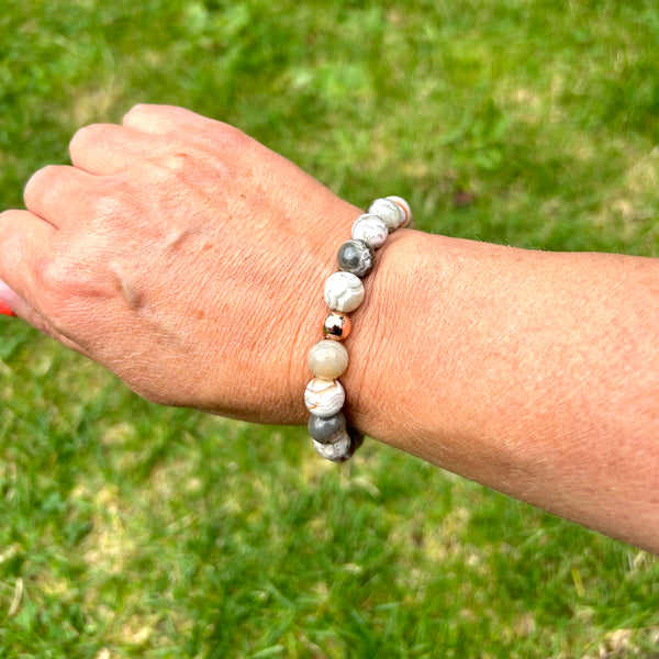 Botswana agate sterling silver bracelets