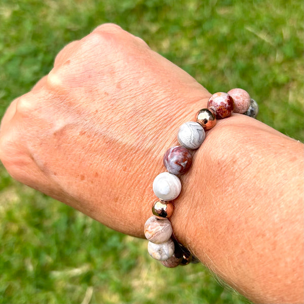 Botswana agate sterling silver bracelets