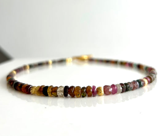 Natural Gemstone healing tourmaline necklace everyday wear handmade jewellery