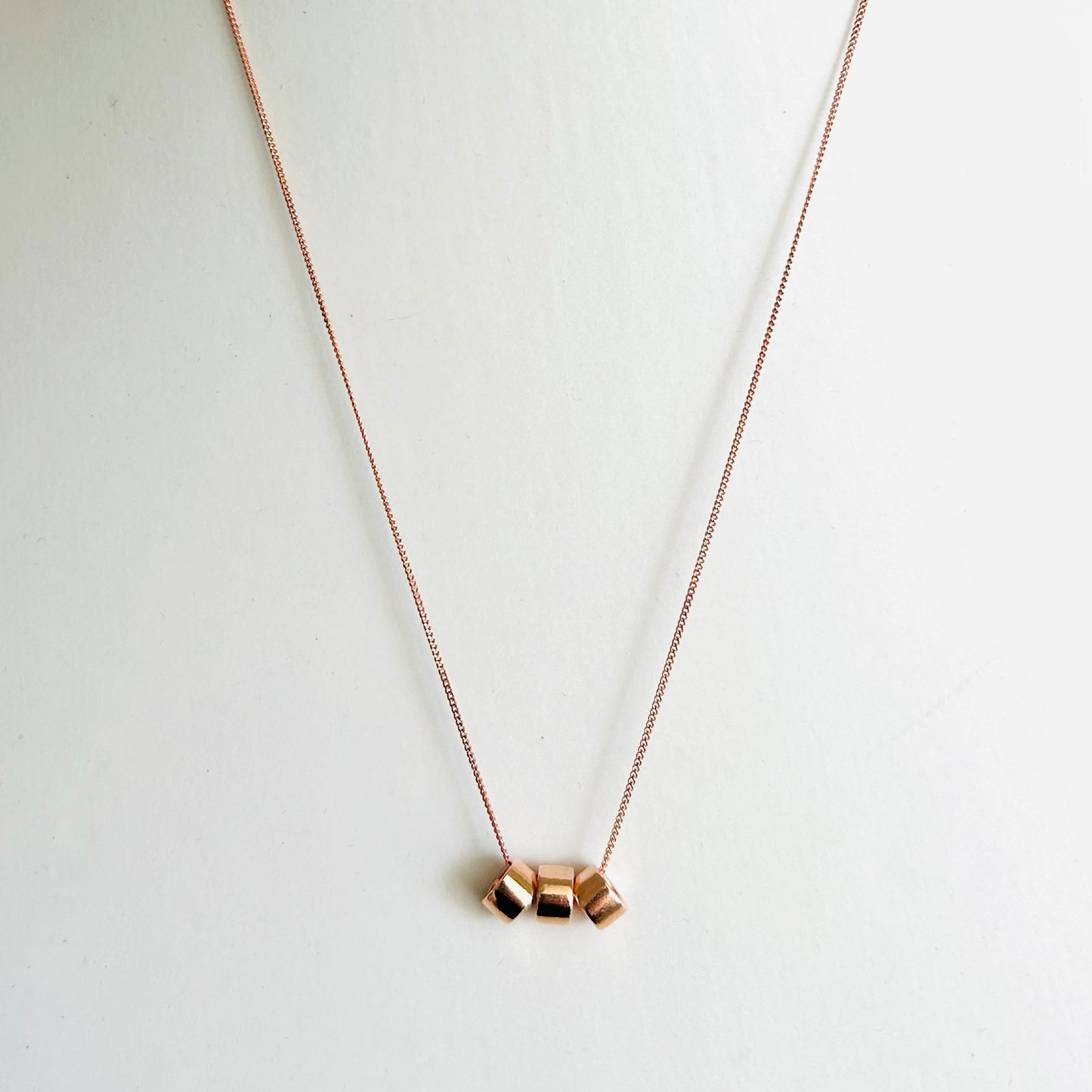 Triple stacker sterling silver necklace