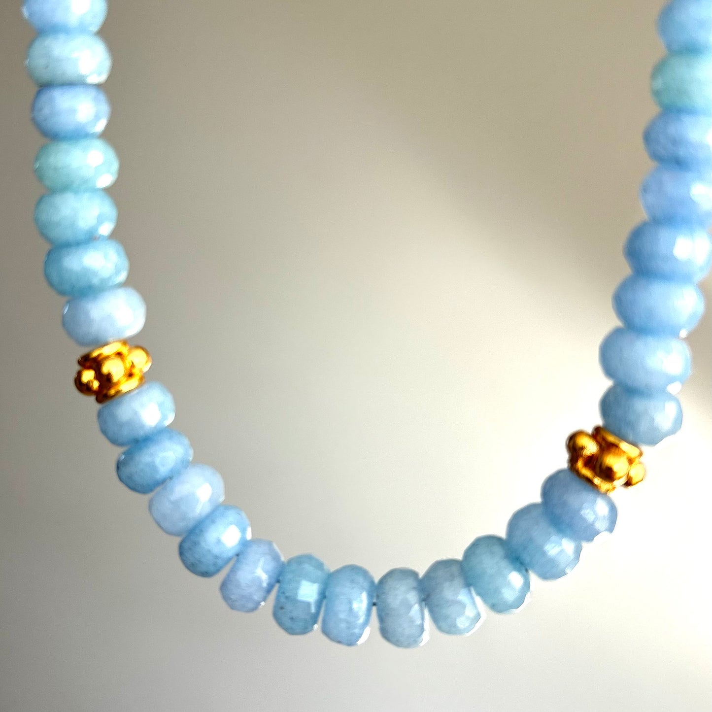 Jade and gold handmade necklace