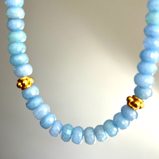 Jade and gold handmade necklace