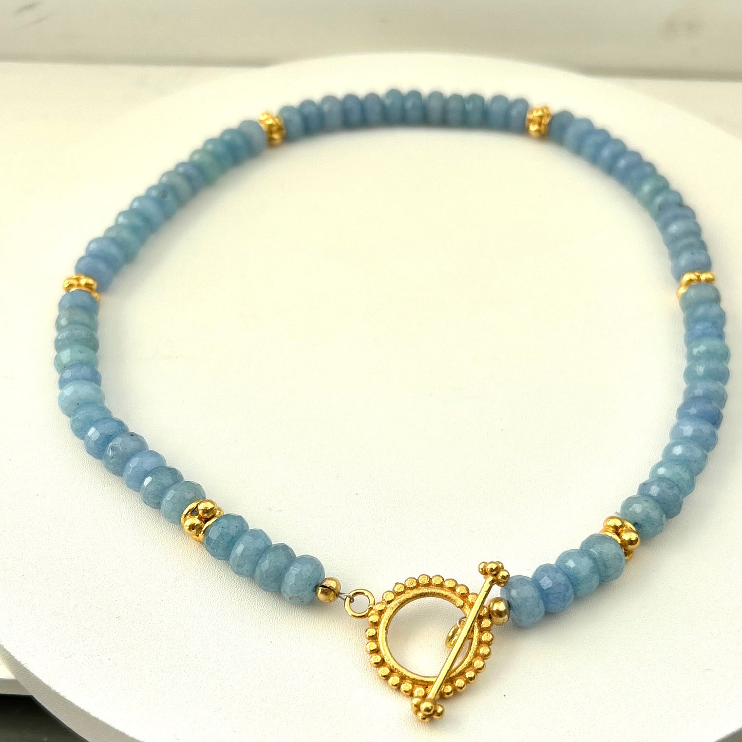 Jade and gold handmade necklace