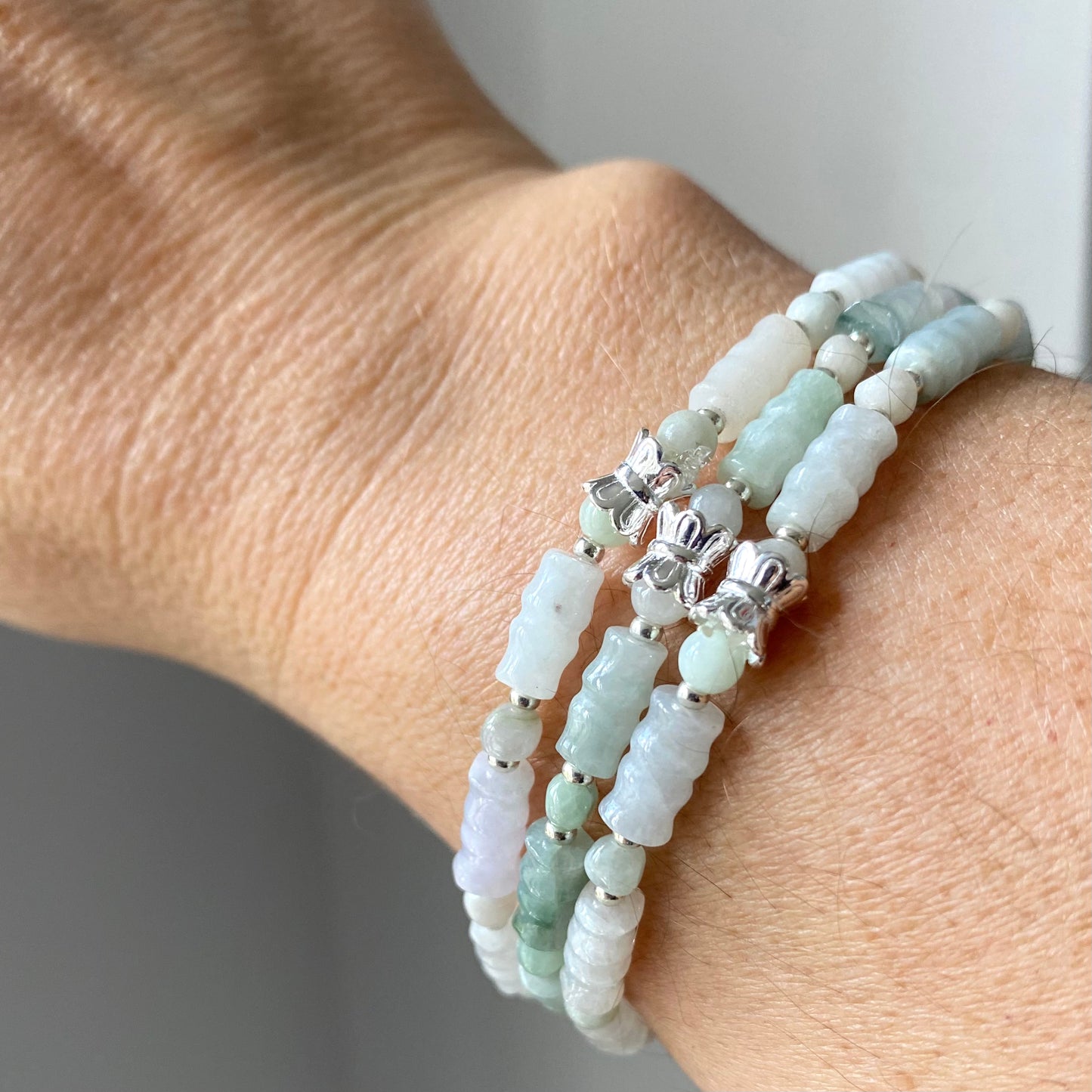 Stackable Jadeite stretch bracelets