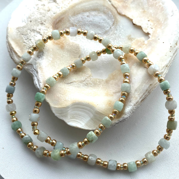 Stackable Jadeite stretch bracelets