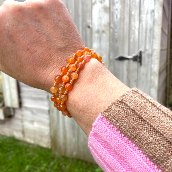 Carnelian stacking bracelets