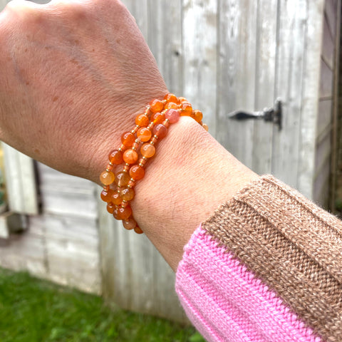 Carnelian stacking bracelets