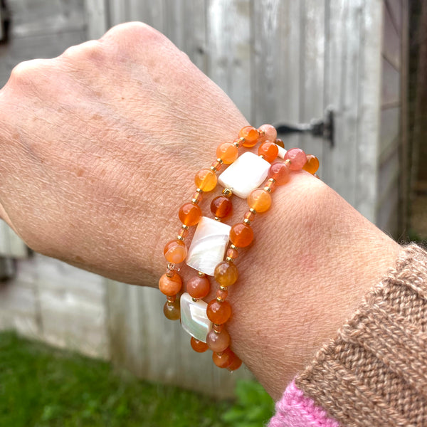 Carnelian stacking bracelets