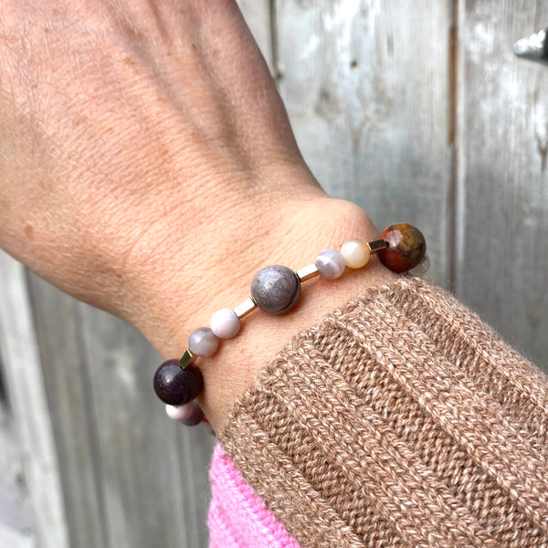 Botswana agate stacking bracelets