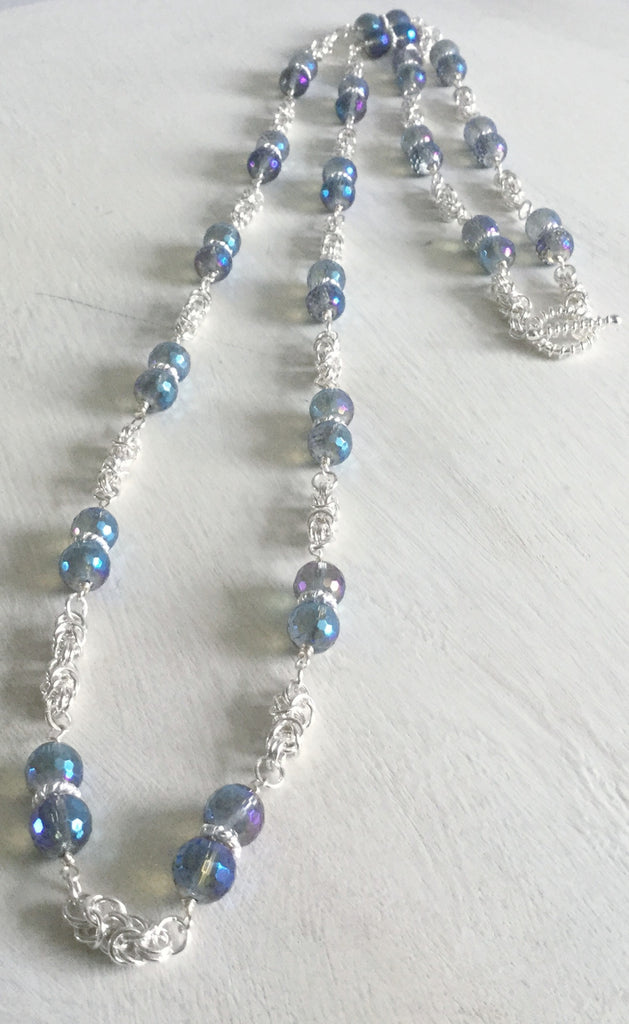 Long gemstone necklaces with handmade chain -click to view