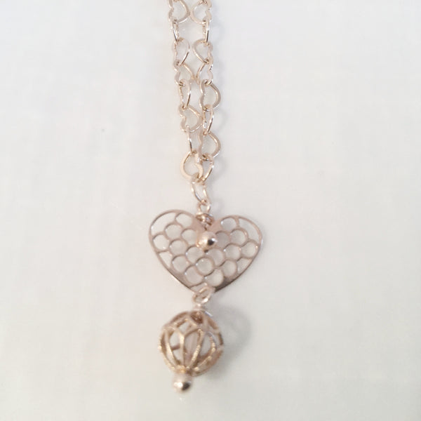 Sterling silver rose gold plated heart charm bracelets