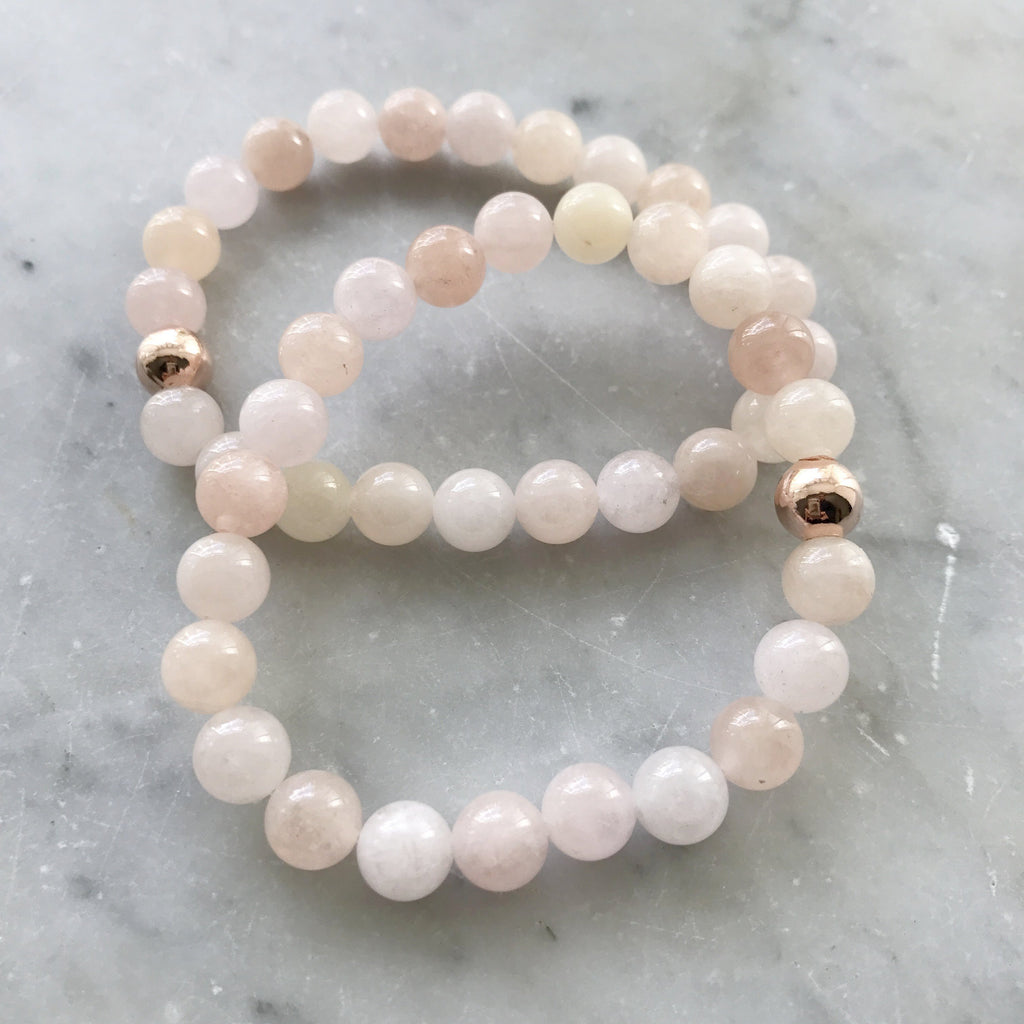 Morganite (pink beryl) bracelets
