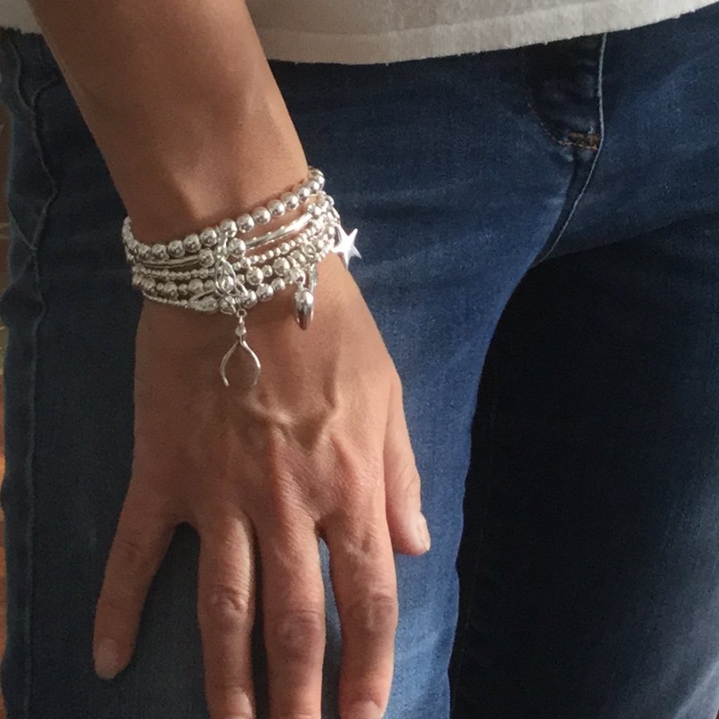Sterling silver stretch bracelets