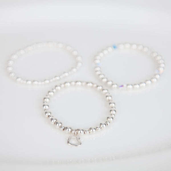 Sterling silver stretch bracelets