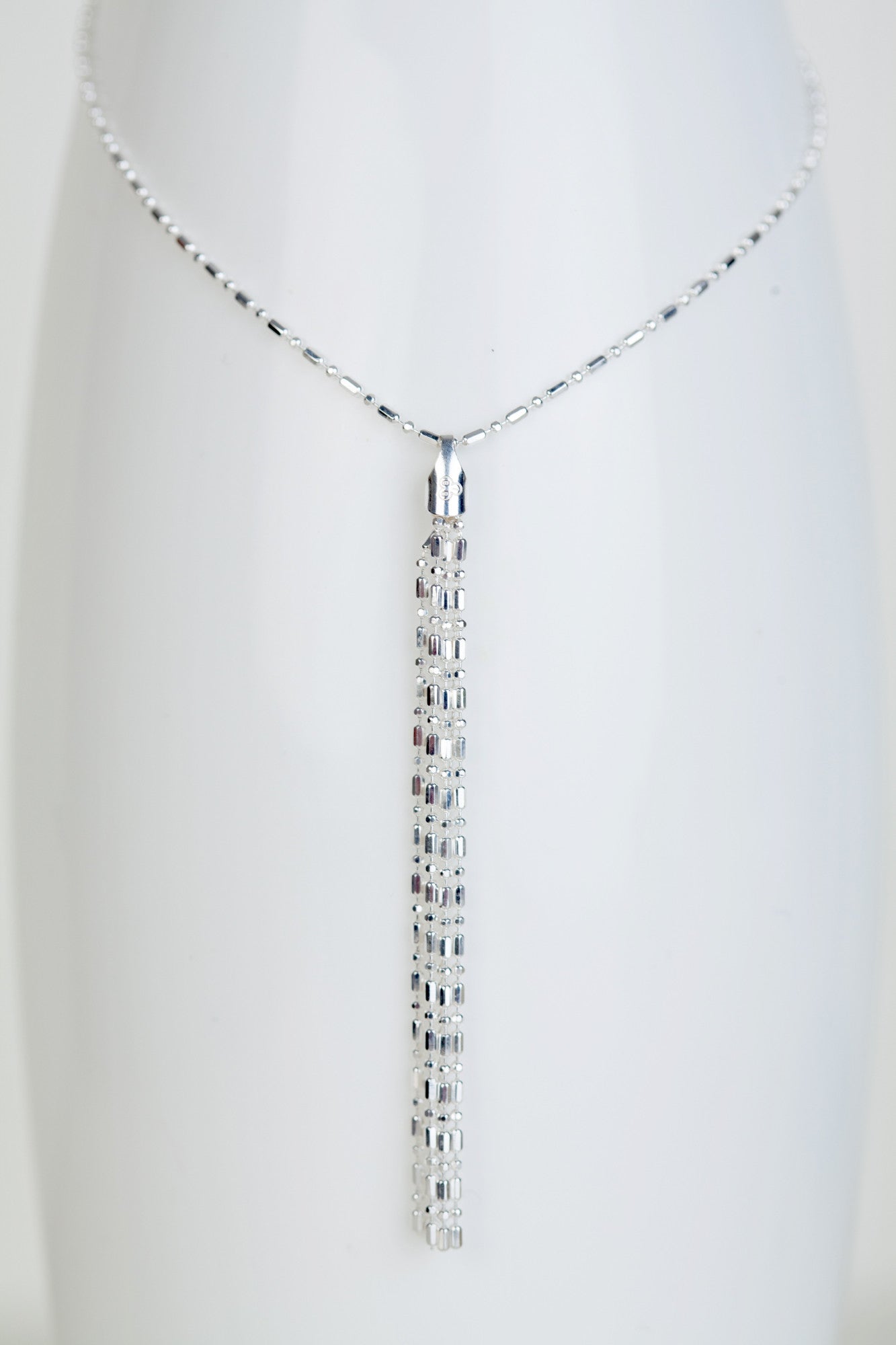 Sterling silver tassle drop necklace