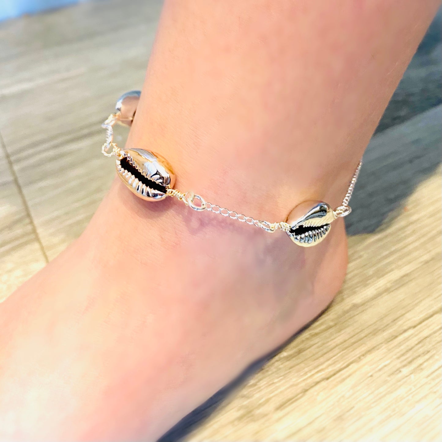 Cowrie anklet